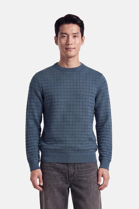 Pull col O - bleu