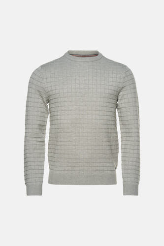 Pull col O - gris