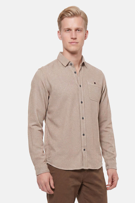 Chemise à manches longues - beige
