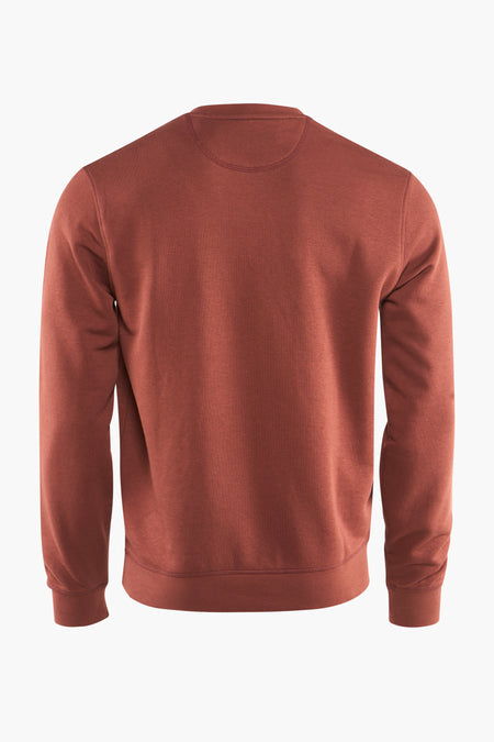 Gilet marron de Guess® avec des manches longues, vu par derrière.