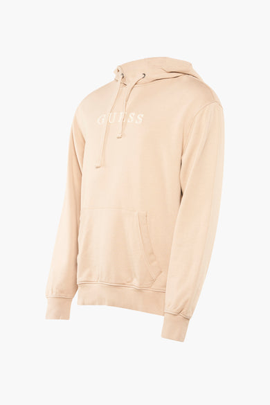 Gilet écru avec capuche de Guess, une poche et des cordons.