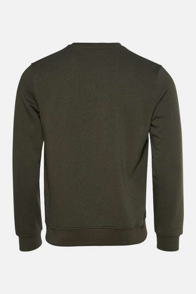 Sweater vert de Guess avec des manches longues, un design uni et un col rond.