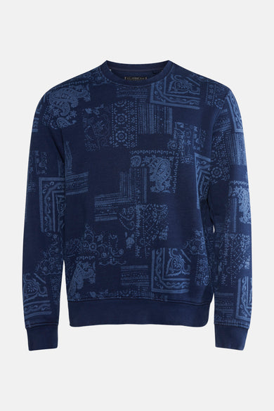 Gilet bleu de Guess avec motif patchwork de bandana paisley.