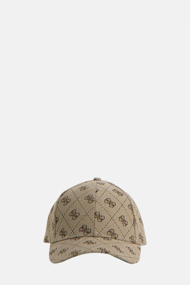 Gilet Guess marron avec un motif logo sur toute la surface et une fermeture ajustable à l'arrière.