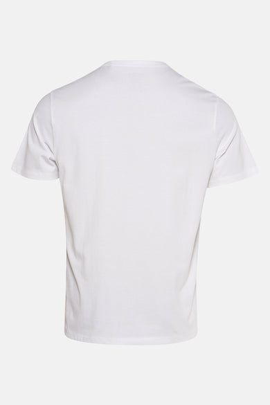 T-shirt blanc à manches courtes de Guess, couleur unie et col rond simple.