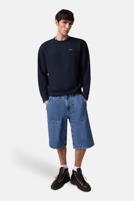 Sweat col O - bleu
