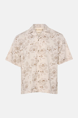 Chemise beige à manches courtes de Guess, avec un motif floral.