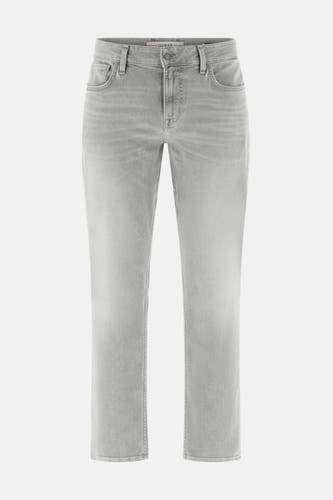Jean slim de denim gris clair de Guess, modèle droit et simple.