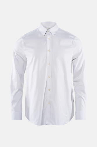 Chemise blanche à manches longues de Guess, avec un motif subtil.