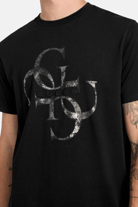 Zwart Guess T-shirt met vervaagd logo.