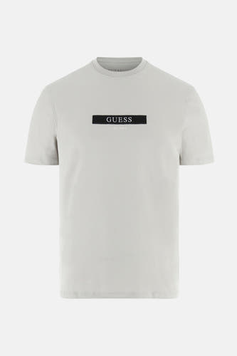 T-shirt gris à manches courtes de Guess, vu de l'arrière.