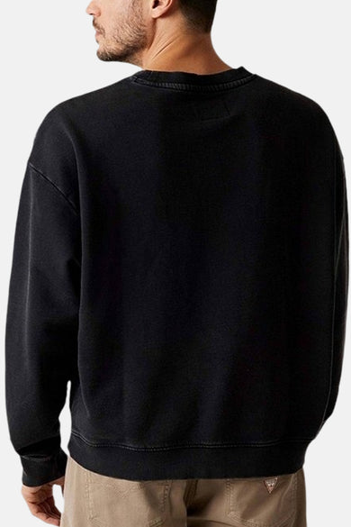Gilet noir avec col rond de Guess, dos du gilet en tissu lisse.