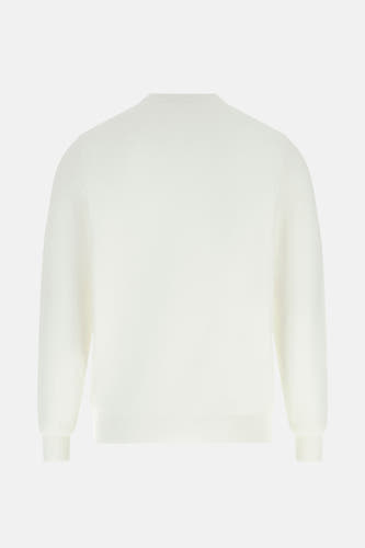 Grijze trui met ronde hals van Guess, effen textuur.
