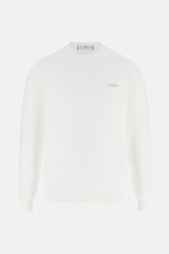 Pull gris à col rond de Guess, avec des détails subtils du logo de la marque.