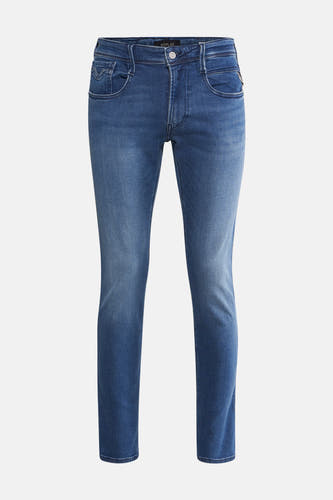 Jean slim fit en denim bleu moyen de REPLAY, avec un lavage subtil et des boutons.