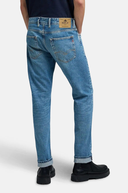 Jeans straight mid blue denim - REPLAY