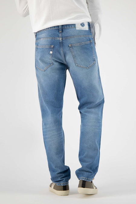 Jean &agrave; coupe carrot - bleu