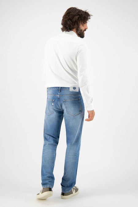 Jean &agrave; coupe carrot - bleu