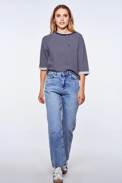 Jean &agrave; coupe droite - bleu