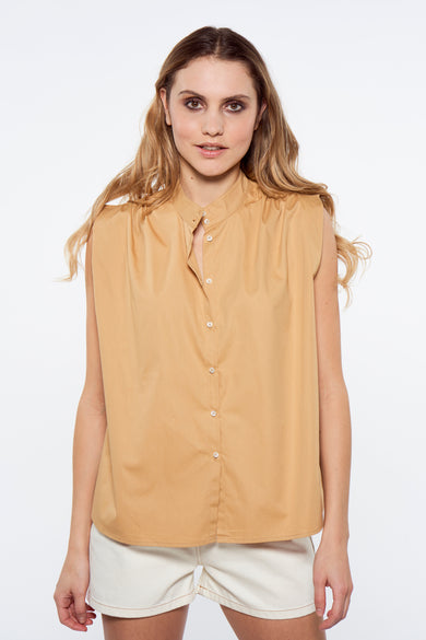 Chemise sans manches - brun