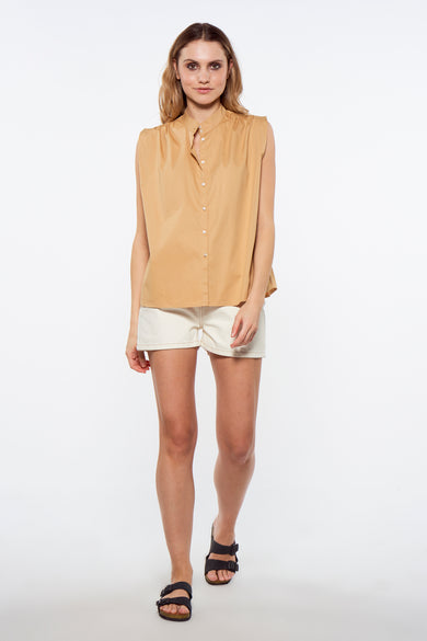 Chemise sans manches - brun