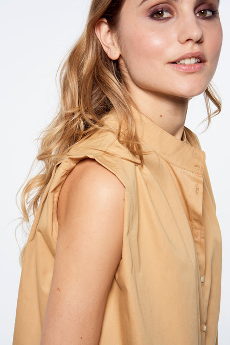 Chemise sans manches - brun