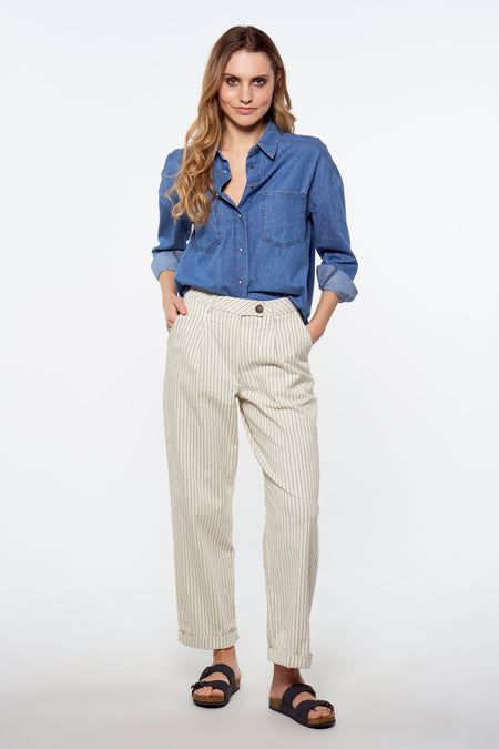 Chemise &agrave; manches longues - bleu