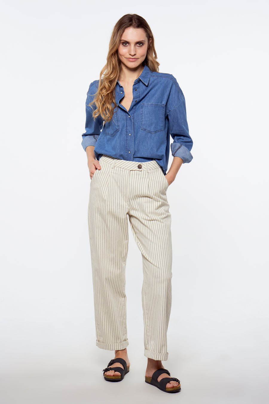 Chemise &agrave; manches longues - bleu