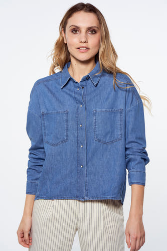 Chemise &agrave; manches longues - bleu