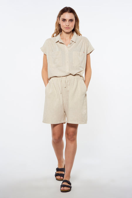 Chemise &agrave; manches courtes - ecru