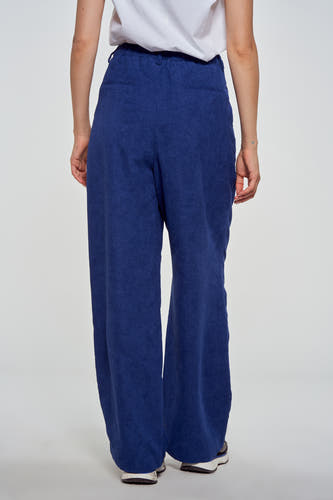 Pantalon color&eacute; - bleu