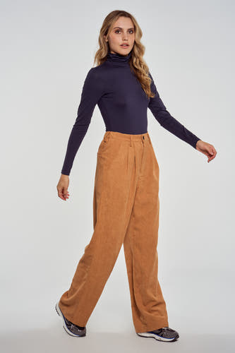 Pantalon color&eacute; - beige