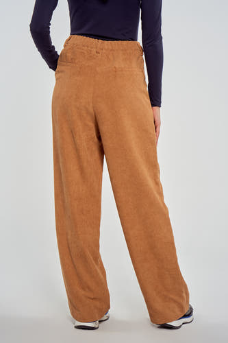 Pantalon color&eacute; - beige