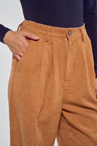 Pantalon color&eacute; - beige