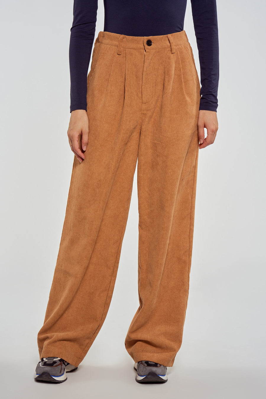 Pantalon color&eacute; - beige