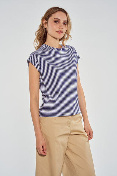 Top uni manche courte Bleu - Le Fabuleux Marcel de Bruxelles