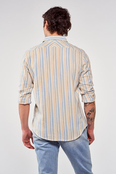 Chemise &agrave; manches longues - multico