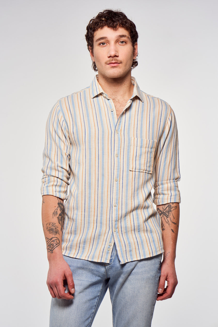 Chemise &agrave; manches longues - multico