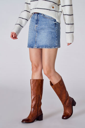 Jupe courte - Jean blue clair - Le Fabuleux Marcel de Bruxelles