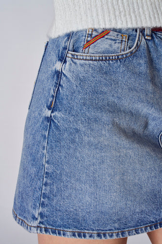 Jupe courte - Jean blue clair - Le Fabuleux Marcel de Bruxelles