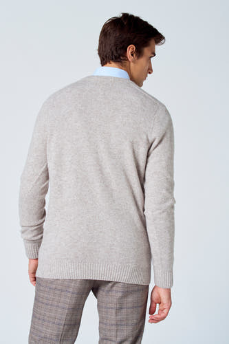 Pull à col rond - beige