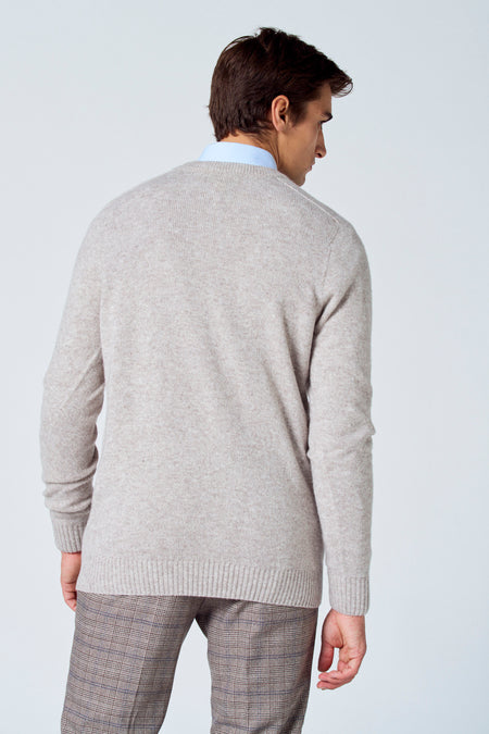 Pull à col rond - beige