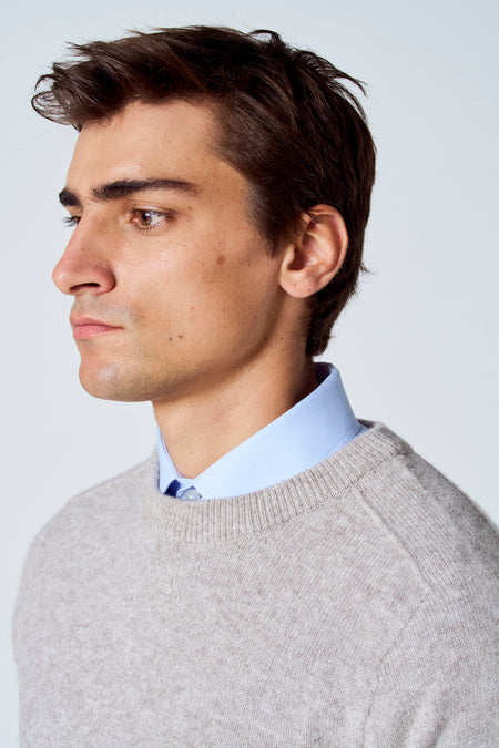 Pull à col rond - beige