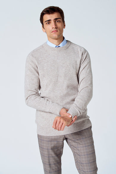 Pull à col rond - beige