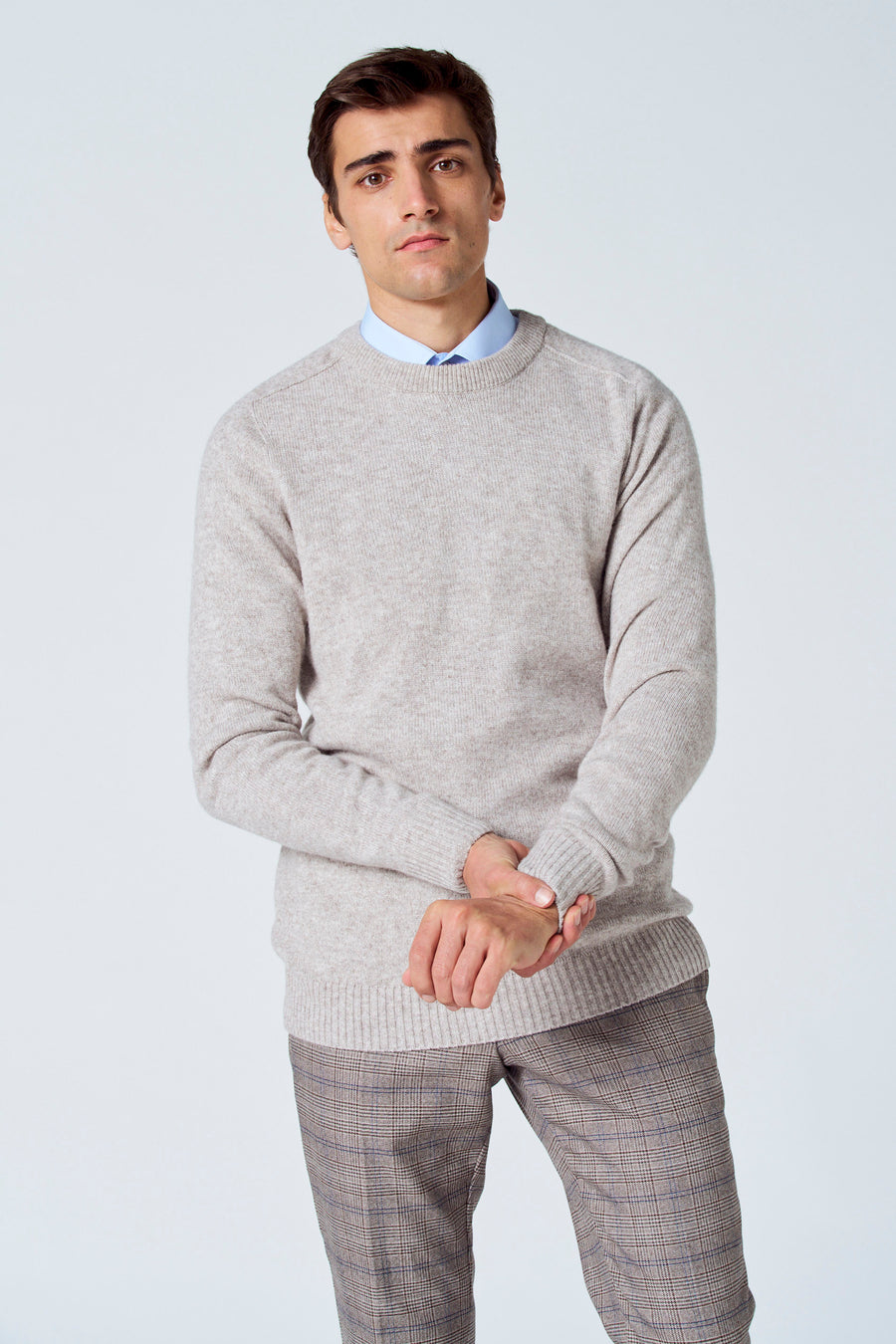 Pull à col rond - beige