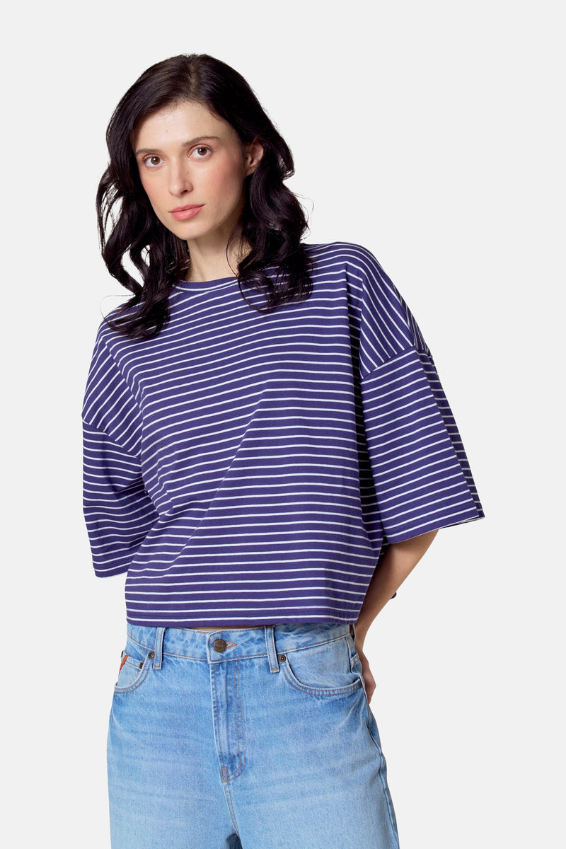 Top uni manche courte Bleu - Le Fabuleux Marcel de Bruxelles