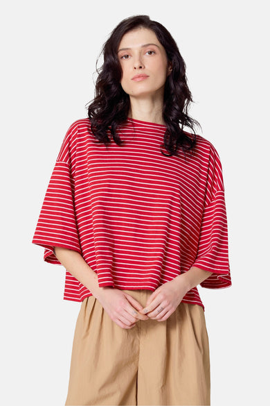 Top uni manche courte Rouge - Le Fabuleux Marcel de Bruxelles
