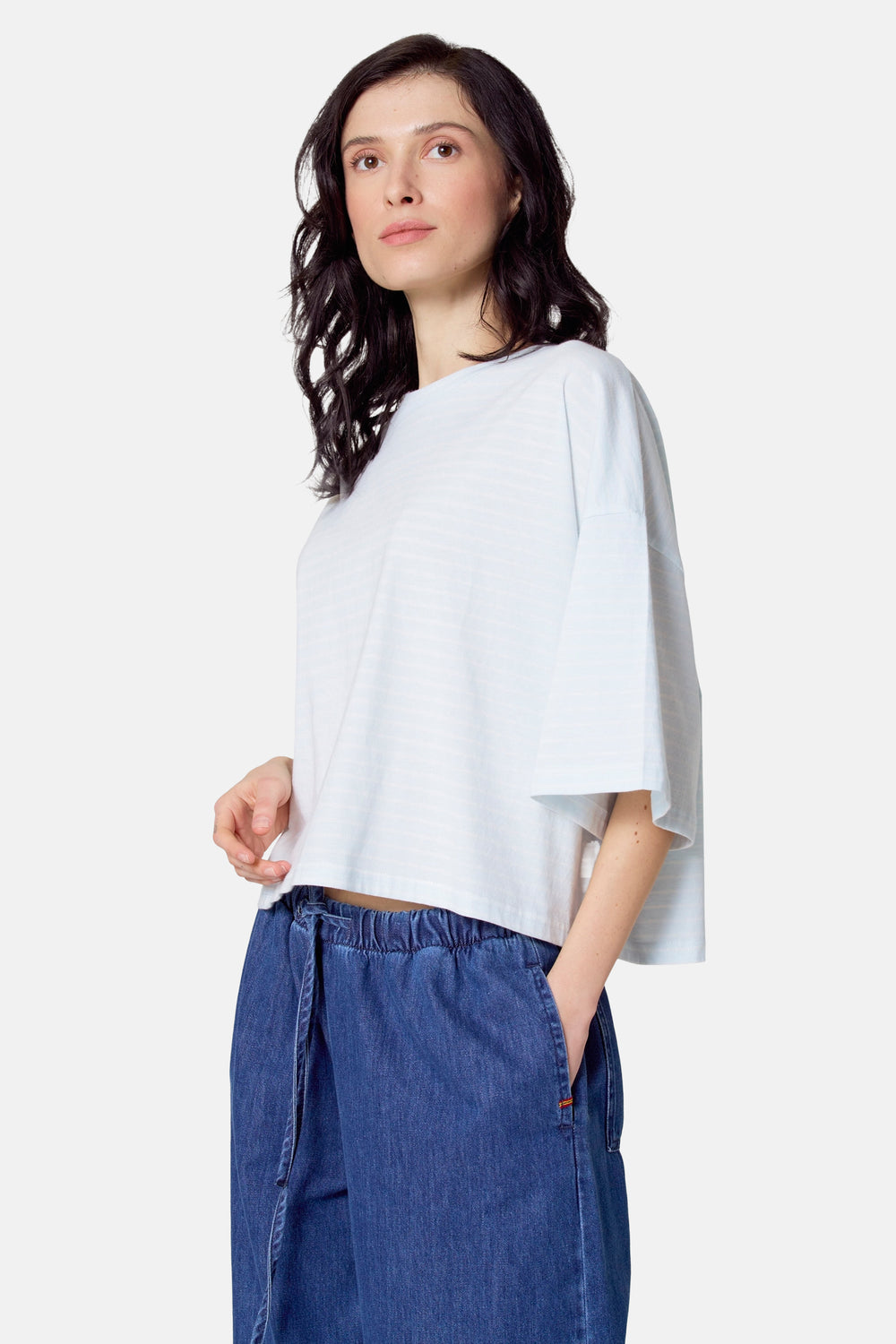 Top uni manche courte Bleu - Le Fabuleux Marcel de Bruxelles