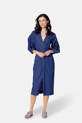 Robe à manches courtes - dark blue denim - Le Fabuleux Marcel de Bruxelles