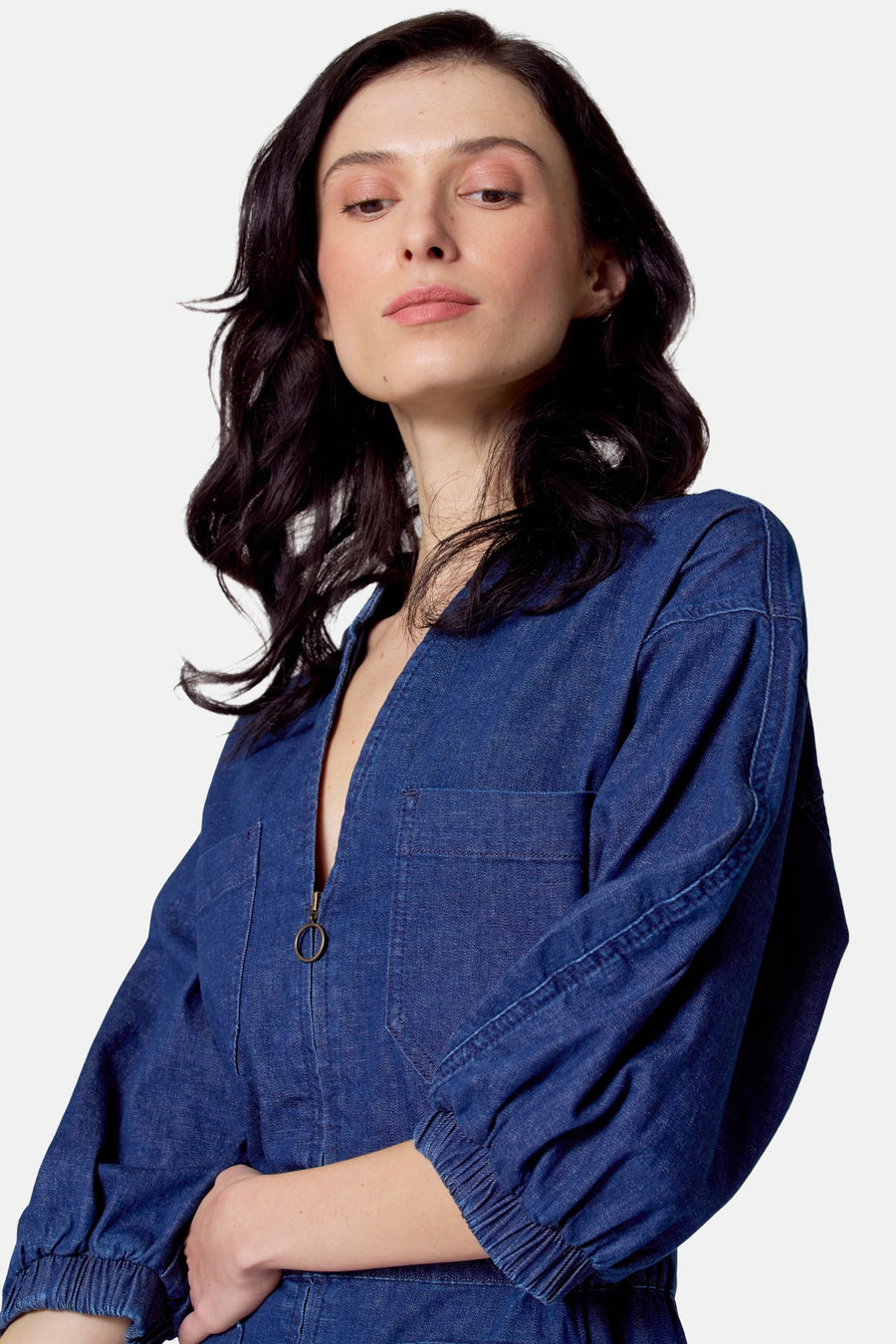 Robe à manches courtes - dark blue denim - Le Fabuleux Marcel de Bruxelles